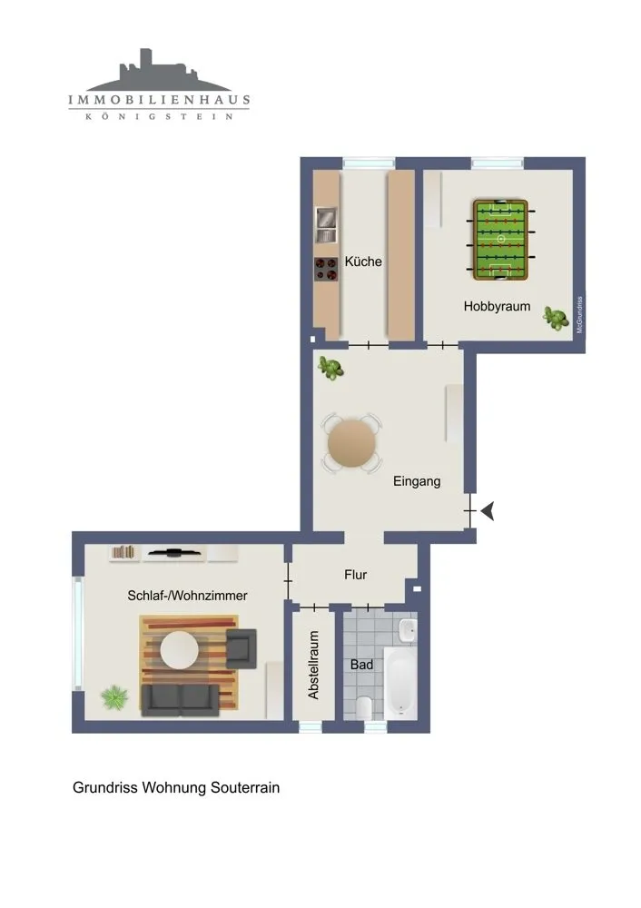 Immobilienangebot - Königstein im Taunus - Alle - Provisionsfrei: 1-Zimmer-Wohnung in ruhiger Lage von Königstein